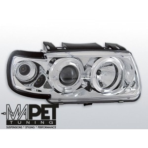 VW Polo 6N 94-99 clear Angel Eyes CHROM ringi LPVW05