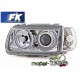 Lampy przód VW Polo 6N clear CHROM Angel Eyes + kierunkowskazy LPVWH0