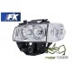 Lampy przód VW T4 96-03 clear Angel Eyes CHROM ringi LPVW27 DEPO