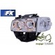 Lampy przód VW T4 96-03 clear Angel Eyes CHROM ringi LPVW27 DEPO