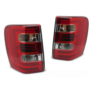 Lampy tylne Jeep Grand Cherokee - Red / White Led BAR - diodowe LDCH40