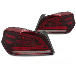 Lampy tył SUBARU WRX 14-21 - RED WHITE LED diodowe dynamiczne LDSU11
