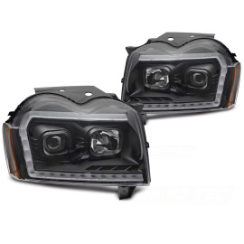 Reflektory JEEP GRAND CHEROKEE BLACK LED diodowe 