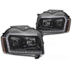 Reflektory JEEP GRAND CHEROKEE 05-08 BLACK LED diodowe LPCH49