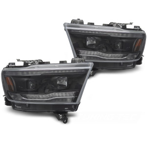 Lampy przednie DODGE RAM 19-22 LED BLACK diodowe LPDO26