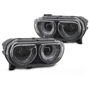 Lampy przód DODGE CHALLENGER 08-14 LED BLACK diodowe LPDO29