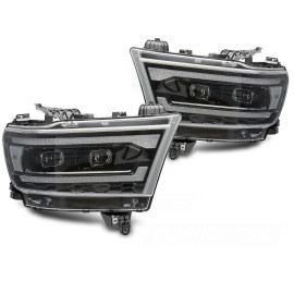 Lampy przednie DODGE RAM 19-22 FULL LED BLACK diodowe LPDO31