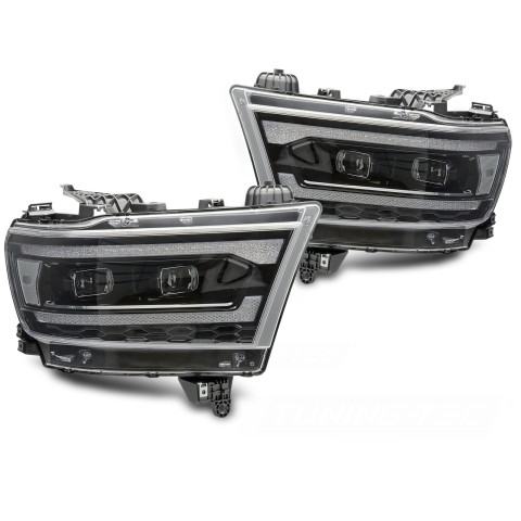 Lampy przednie DODGE RAM 19-22 FULL LED BLACK diodowe LPDO31