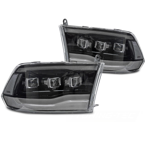 Lampy przednie DODGE RAM 09-18 FULL LED BLACK diodowe LPDO32