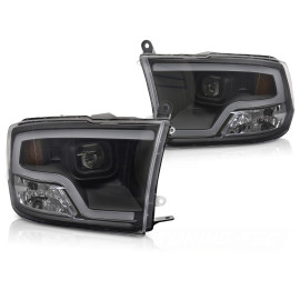 Lampy przednie DODGE RAM 09-18 LED BLACK diodowe 