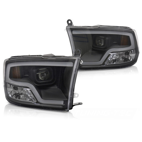 Lampy przednie DODGE RAM 09-18 LED BLACK diodowe 