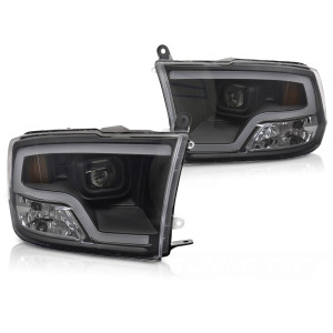 Lampy przednie DODGE RAM 09-18 LED BLACK diodowe LPDO39