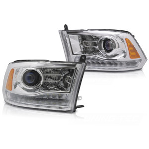 Lampy przednie DODGE RAM 09-18 LED CHROM diodowe LPDO42