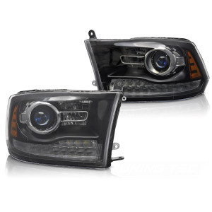 Lampy przednie DODGE RAM 09-18 LED BLACK diodowe LPDO43
