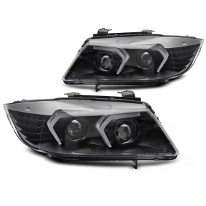 Lampy przód BMW E90 / E91 - Black FULL LED - diodowe LPBMR0