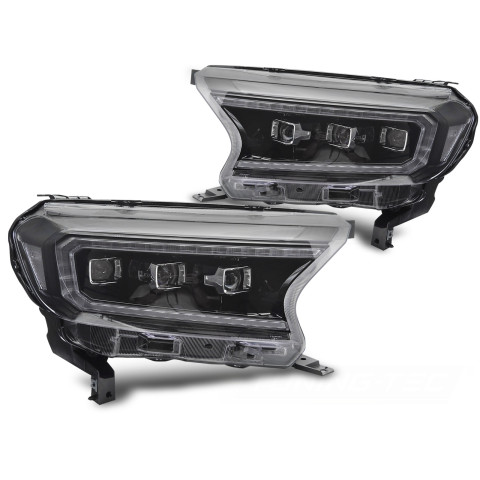 Lampy przód FORD Ranger V 16-22 Black LED DRL didowe