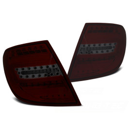 Mercedes C-klasa (W204) smoked red FULL LED BAR - DIODOWE 