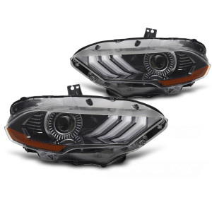 Lampy przód FORD MUSTANG 18-21 FULL LED BLACK diodowe LPFO95
