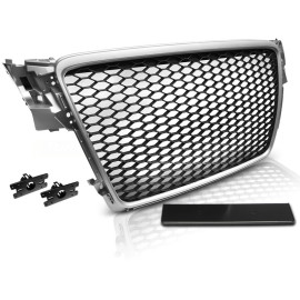 GRILL AUDI A4 B8 RS look 08-11 Czarny / Srebrny GRAU03