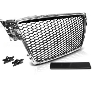 GRILL AUDI A4 B8 RS look 08-11 Czarny / Chrom GRAU02