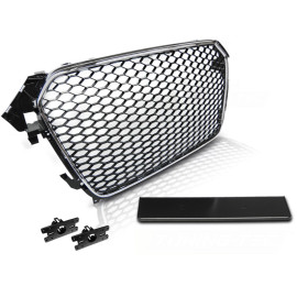 GRILL AUDI A4 B8 RS look 11-15 Czarny Chrom GRAU43