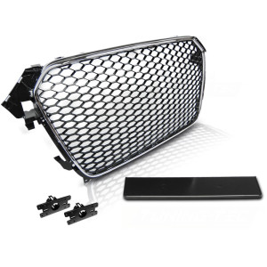 GRILL AUDI A4 B8 RS look 11-15 Czarny Chrom GRAU43