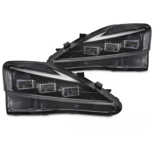Lampy przód Lexus IS II 06-13 Full LED BLACK - diodowe LPLE12