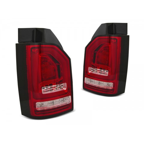 Lampy tył VW T6 15-19 RED/WHITE LED diodowe dynamiczne LDVWJ7 KLAPA