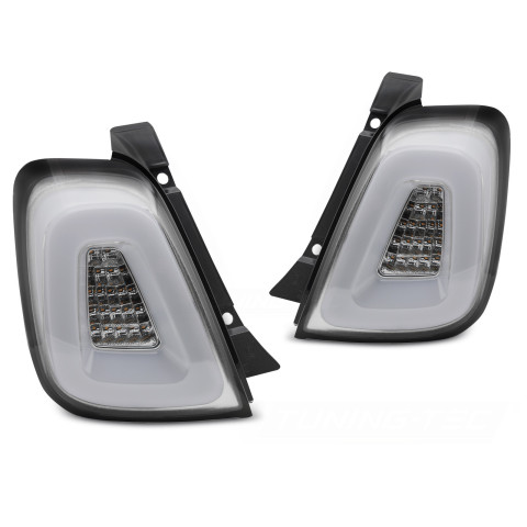 Lampy tył Fiat 500 2015-2020 - White Led - diodowe LDFI07