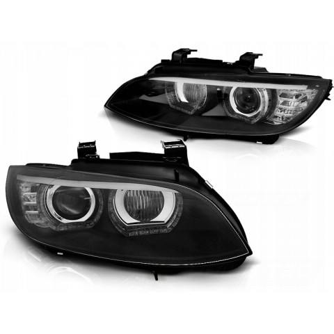 Lampy przód BMW E92/E93 06-10 Xenon AFS BLACK diodowe LED DRL LPBMJ3