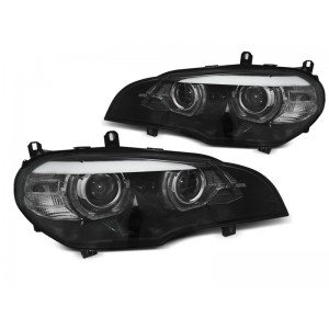 Lampy BMW X5 E70 07-10 Xenon BLACK diodowe LED DRL dzienne LPBMJ8