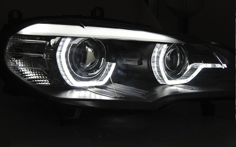 Lampy BMW X5 E70 0710 Xenon AFS BLACK diodowe LED DRL