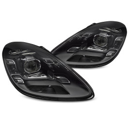 Lampy przód Porsche - BLACK FULL LED - diodowe DRL 