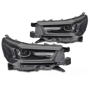 Lampy przód Toyota Hilux 2020- BLACK FULL LED - diodowe LPTO41