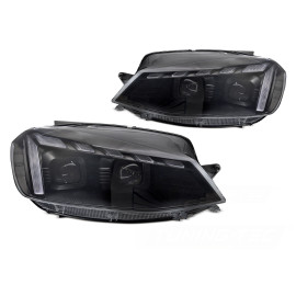 Lampy przód VW Golf 7 - BLACKLED DRL - diodowe dynamiczne 