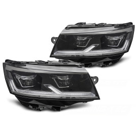 Lampy przód VW T6 BLACK FULL LED DRL - diodowe 