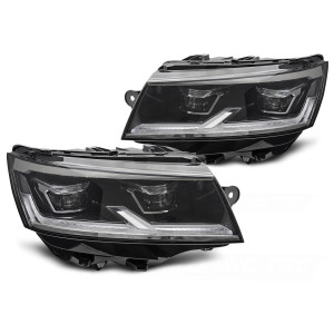 Lampy przód VW T6.1 20-24 BLACK FULL LED DRL - diodowe LPVWX9