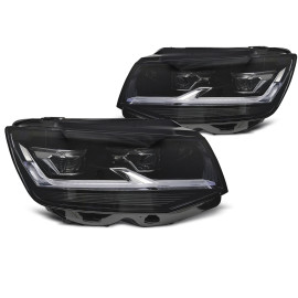 Lampy przód VW T6 BLACK FULL LED DRL - diodowe