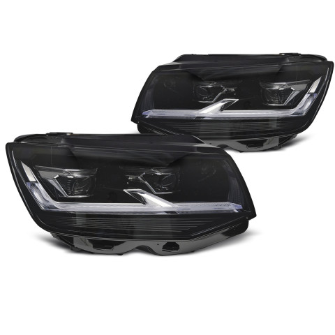 Lampy przód VW T6 BLACK FULL LED DRL - diodowe