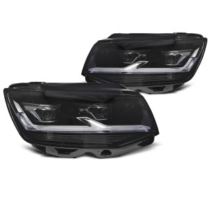 Lampy przód VW T6 15-19 BLACK FULL LED DRL - diodowe LPVWX8