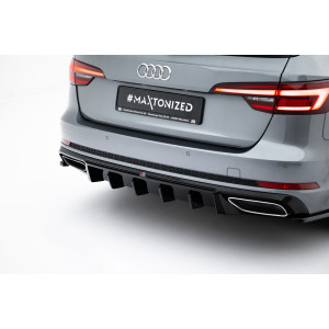 Dyfuzor Tylnego Zderzaka V.3 (na trapezowe końcówki) - Audi A4 B9 S-Line