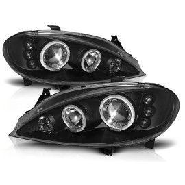 Lampy przód Renault Megane 99-02 clear Angel Eyes BLACK ringi LPRE10