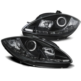 Lampy przód Seat Leon 1P 09-12 BLACK LED - diodowe LPSE24