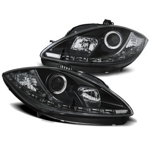 Lampy przód Seat Leon 1P 09-12 BLACK LED - diodowe LPSE24