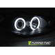 Lampy przód Peugeot 206 02- BLACK ANGEL EYES CCFL - RINGI diodowe LPPE29
