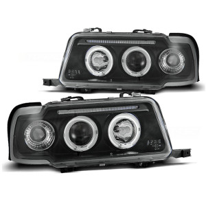 Lampy przód Audi 80 B4 Angel Eyes Black - Ringi - LPAU30