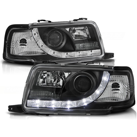 Lampy przód Audi 80 B4 - BLACK LED - czarne - LPAU40