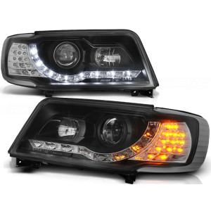 Lampy przód Audi 100 C4 - BLACK LED - czarne - LPAU48