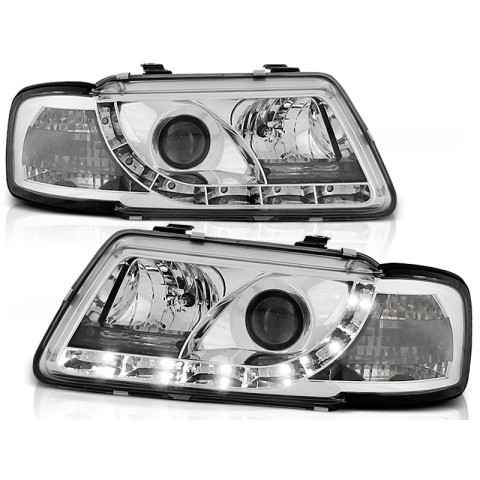 Lampy przód Audi A3 8L 96-00 - CHROM LED - LPAU27