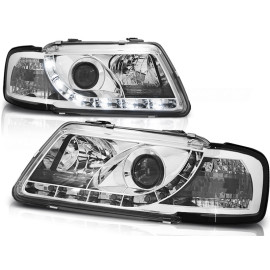Lampy przód Audi A3 8L 96-00 - DayLight CHROM LED - do Jazdy dziennej - LPAU61